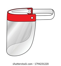 rote Maske mit Plastikabildschirm
