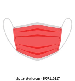 Red Face Mask with Transparent Background