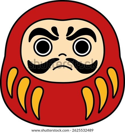 A red face with a mustache and a frowning expression. The face is drawn in a cartoon style