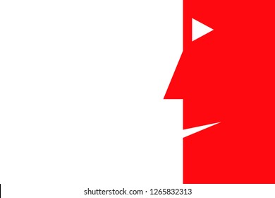 Red face on white background. Vector image. Texture.