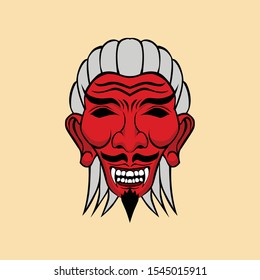 red faced monster with white hair