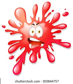 Red facial expression splash illustration