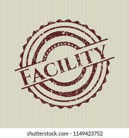 Red Facility rubber seal with grunge texture