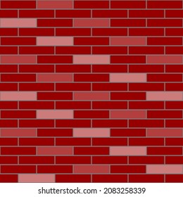 Red facing brick. Background image for interior and exterior decoration. Facade of a building. Vector