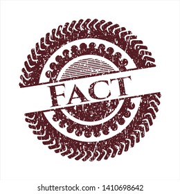 Red Fact rubber stamp with grunge texture