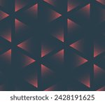 Red Faded Triangles Geometric Seamless Pattern Trend Vector Abstract Background. Triangular Grid Motif Half Tone Art Illustration for Textile. Repetitive Graphic Abstraction Wallpaper Dot Work Texture