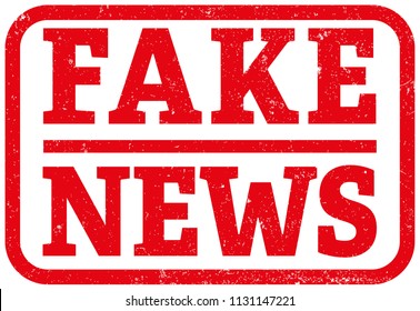 red fake news rubber stamp vector illustration