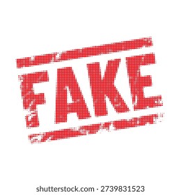 Red fake stamp text isolated on white background