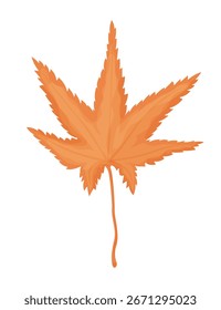 Folha vermelha caindo. Folha de bordo de outono isolada em um fundo branco. Ilustração vetorial.