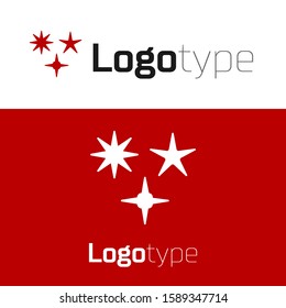 Red Falling star icon isolated on white background. Meteoroid, meteorite, comet, asteroid, star icon. Logo design template element. Vector Illustration