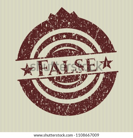Red False distressed grunge seal
