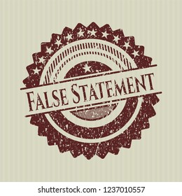 Red False Statement rubber grunge seal