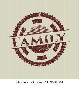 Red Family grunge seal
