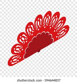 Red fan isometric icon 3d on a transparent background vector illustration