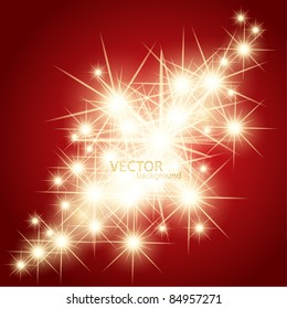 Red fantasy background with brightly glowing stars