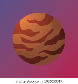 red fantasy color planet. cool cosmic planet for game design, web design with space, science, space and fantasy theme. planet illustration. planet in universe 