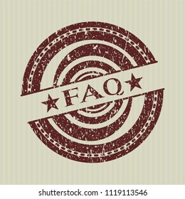 Red FAQ rubber grunge stamp