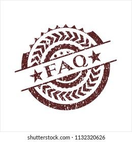 Red FAQ rubber grunge stamp
