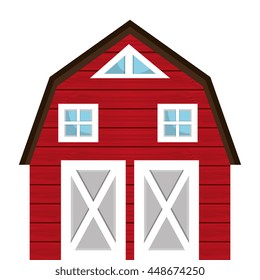 Illustration Red Barn House On White Stock Vector (Royalty Free) 136324526