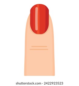 Red fashion nail icon cartoon vector. Form services. Elegant shape female