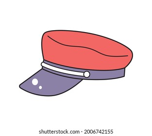 Red fashionable glamour vogue haute couture cap isolated vector