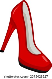 Zapatos de mujeres de moda rojas. Zapatos de chicas elegantes con tacones altos. Ilustración vectorial para el Día de San Valentín o el Día de la Mujer