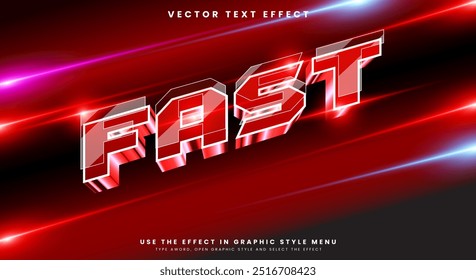 Red Fast editable text effect Template with modern style