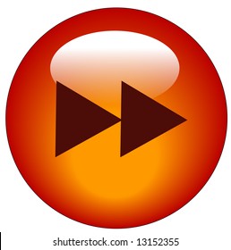 red fast forward web icon or button - vector