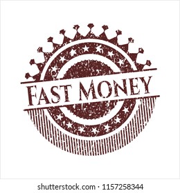  Red Fast Money rubber grunge texture seal