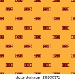 Red Fast payments icon isolated seamless pattern on brown background. Fast money transfer payment. Financial services, fast loan, time is money, cash back concept. Vector Illustration