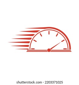 Red fast speedometer vector design