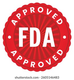 Red FDA Approved isolated rubber stamp, sticker, sign vector illustration