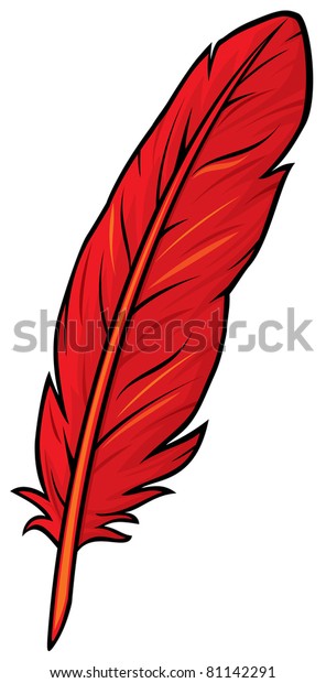 Red Feather Stock Vector (Royalty Free) 81142291