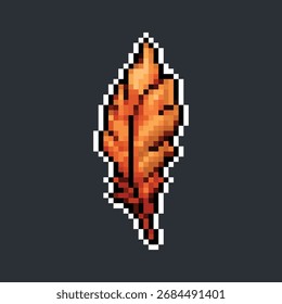 red feather in pixel art style