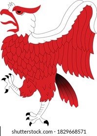 red feathered bird flapping its wings
