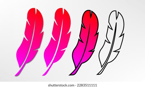 vector de ilustración de diseño del paquete de plumas rojas