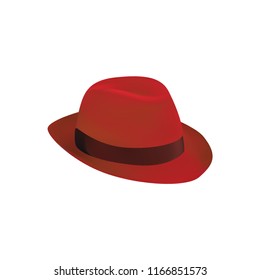 Red Fedora Hat Realistic