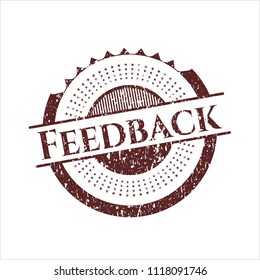 Red Feedback grunge stamp