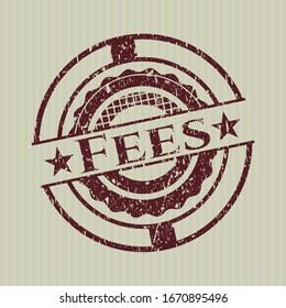 Red Fees distress rubber stamp