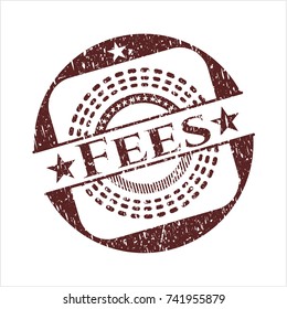 Red Fees rubber seal with grunge texture