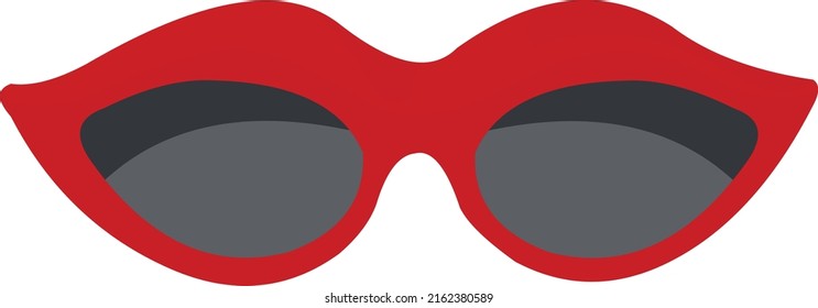 red female glasses in the shape of lips
