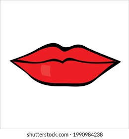 diseño vectorial de símbolo de labios hembras rojas
