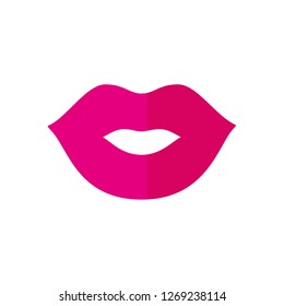 Red female lips. Vector