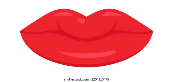 Red female lips. Vector illustration