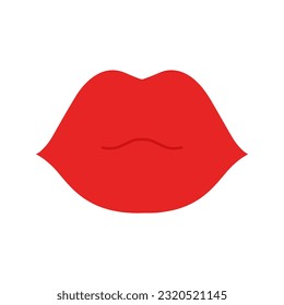 Red female lips. Vector illustration of sexy woman's lips. Smile, kiss. beauty concept, Pop art, Trendy background. Collection of woman's lips expressed differernt emotions.