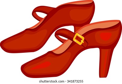 red female shoes