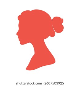 Red Female Silhouette Profile Image Avatar