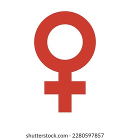 Red female symbol icon. Vector.