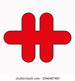 Red fence icon. Yard decor. Home defense background. Art line style. Creative design. Vector illustration. Stock image. 