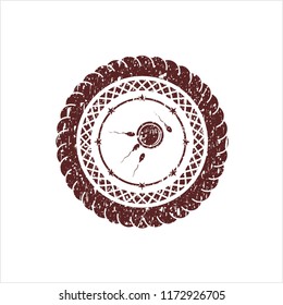 Red fertilization icon inside rubber stamp